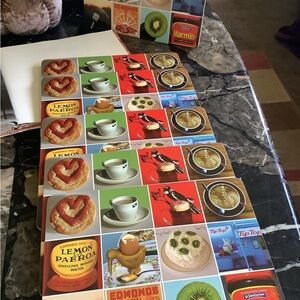 Jason products vintage food themed set of 6 hardshell placemats 12.5x9.5